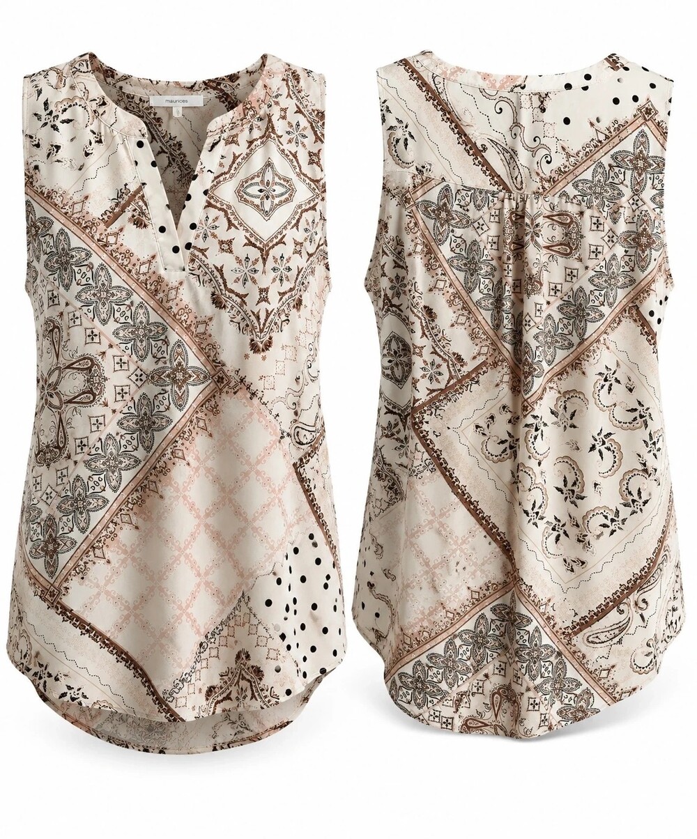 Maurices Paisley Sleeveless Blouse | Western Boho | Size L